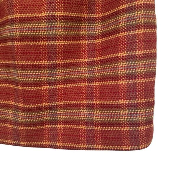 Talbots wool miniskirt in orange, red, yellow plaid- size 6 - Picture 3 of 5
